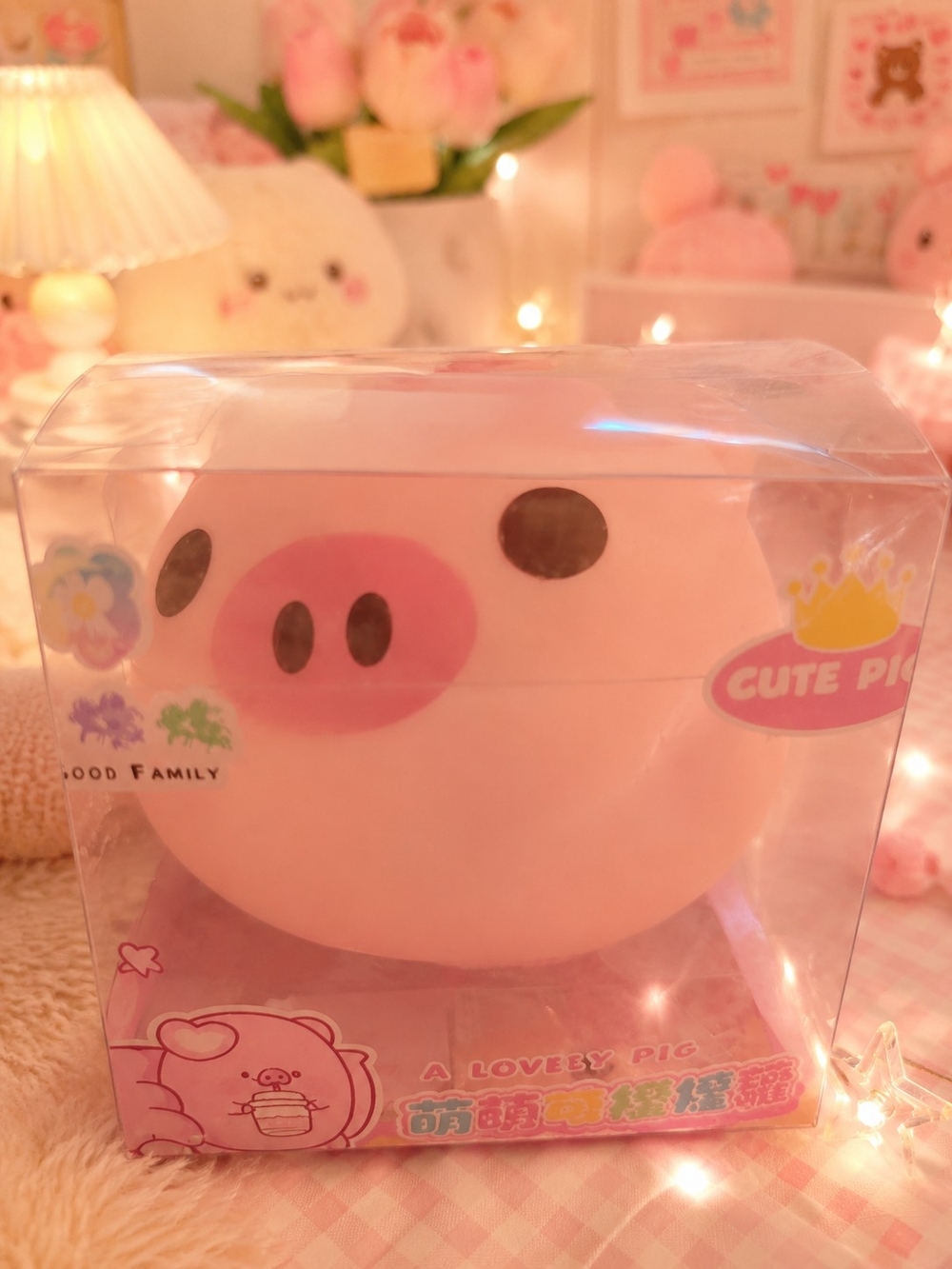 Cute Pig Squishy Toy - Pink